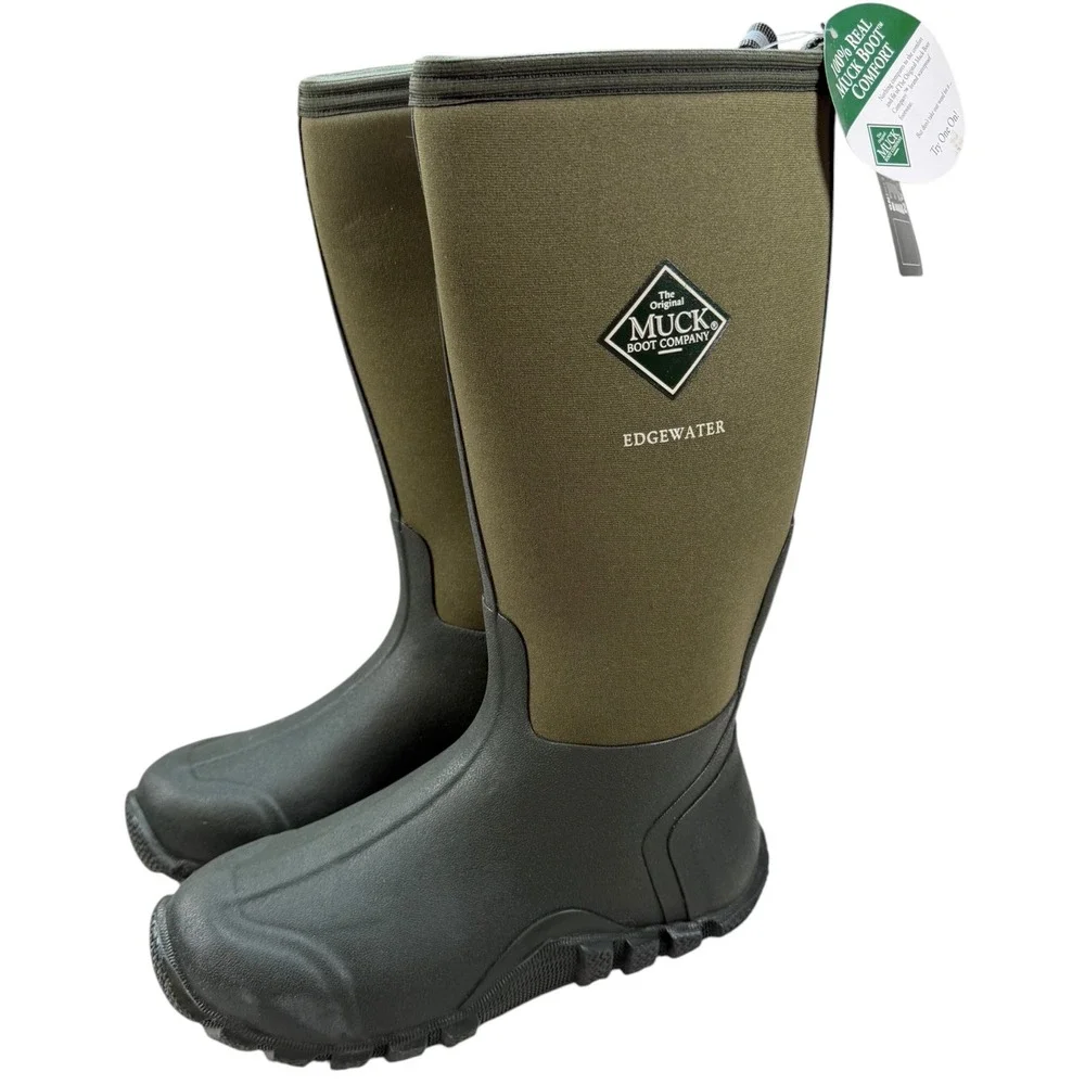 NWT Muck Boot Edgewater Tall Moss Green Waterproof Boots Mens 7/7.5 Women 8/8.5